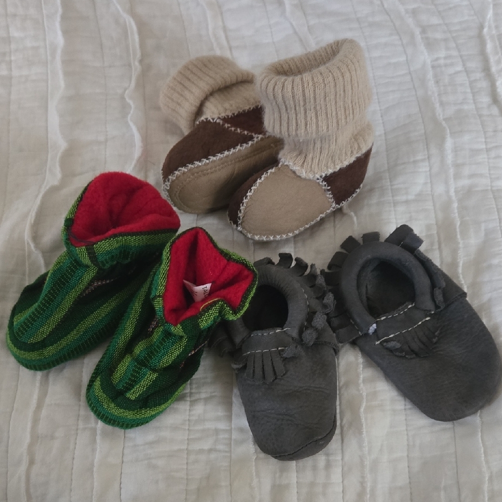 Cozy Brown and Cream Kids Booties